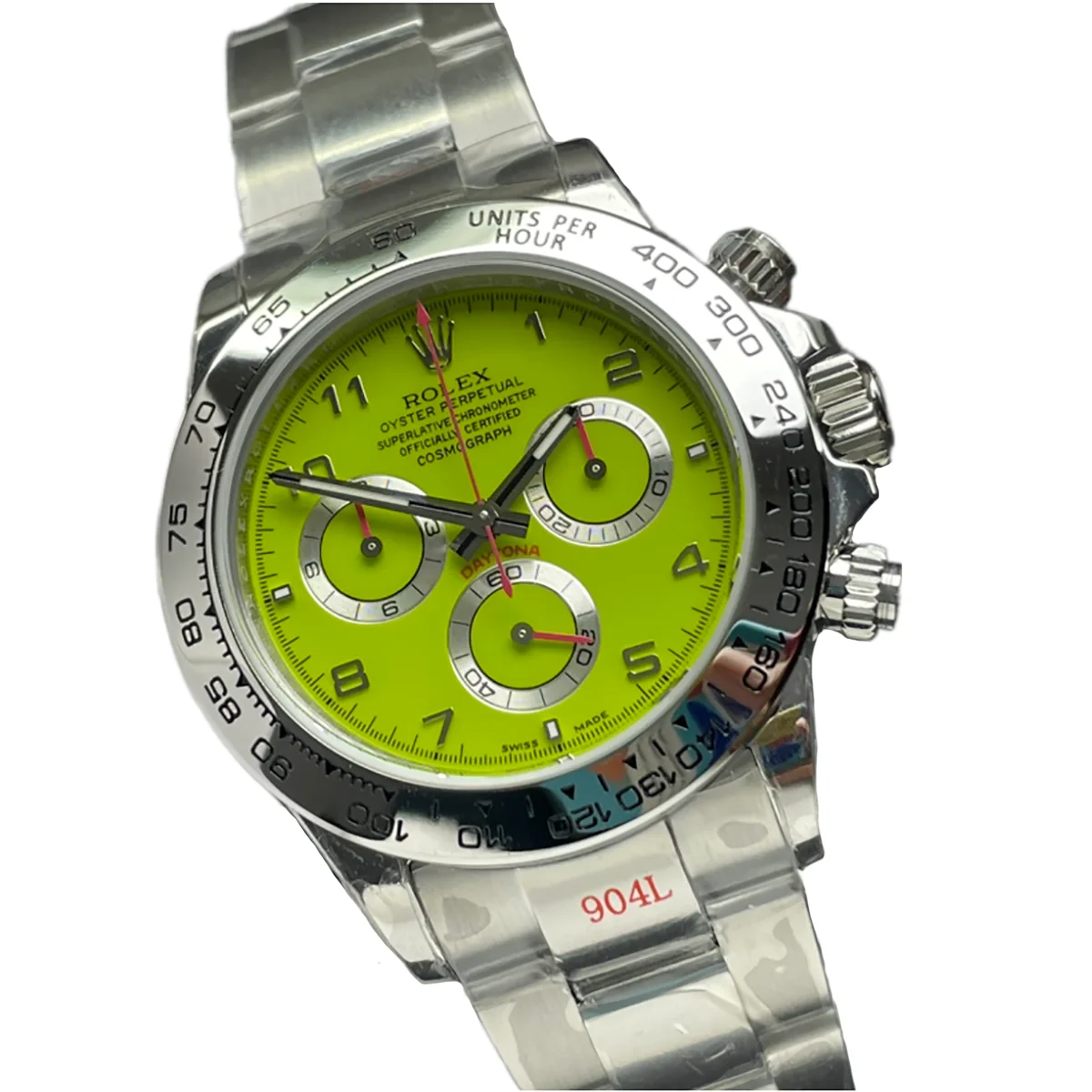 Daytona Lime Green Racing Dial in White Gold