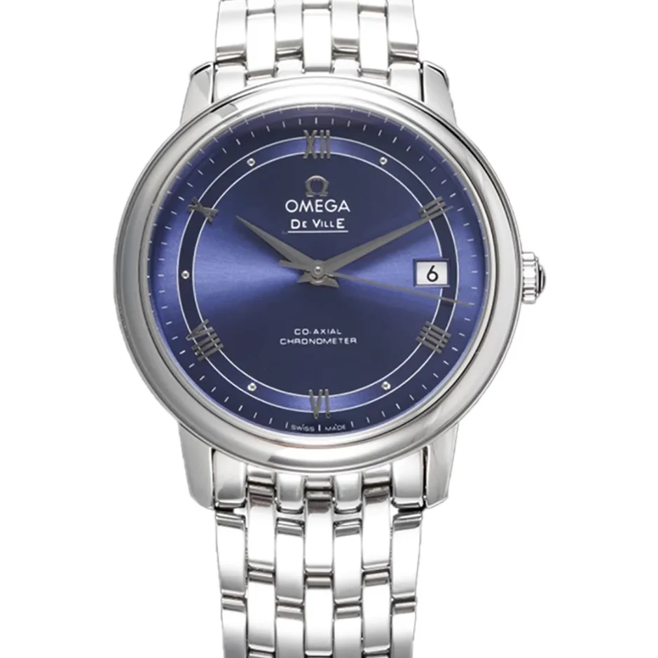 De Ville Co-Axial Chronometer 36.8mm Light Blue Dial in Steel on Bracelet