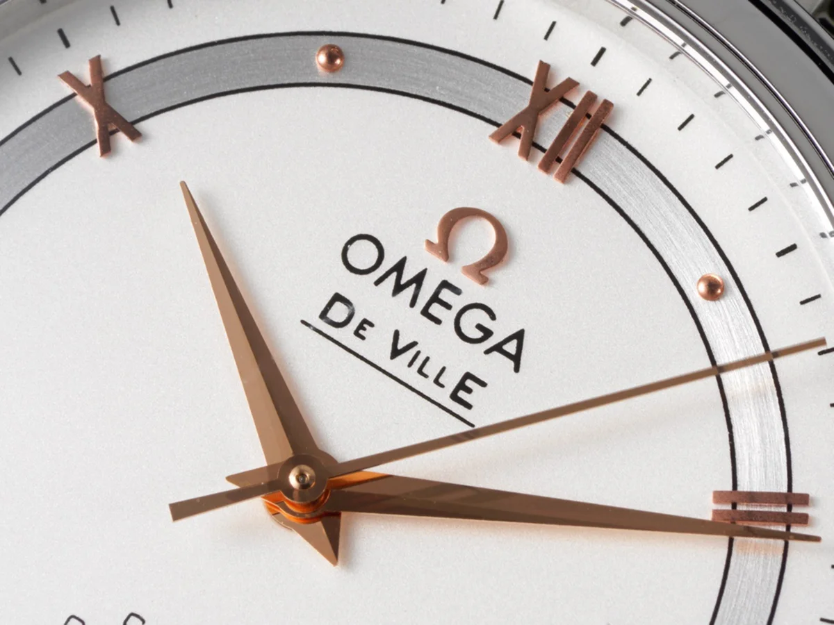 De Ville Co-Axial Chronometer 36.8mm White Dial with Rose Gold Markers in Steel on Bracelet