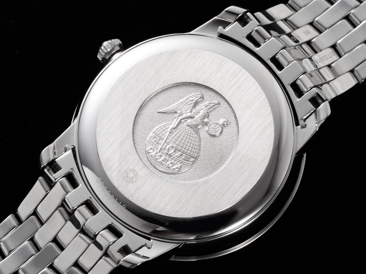 De Ville Co-Axial Chronometer 36.8mm White Dial with Rose Gold Markers in Steel on Bracelet