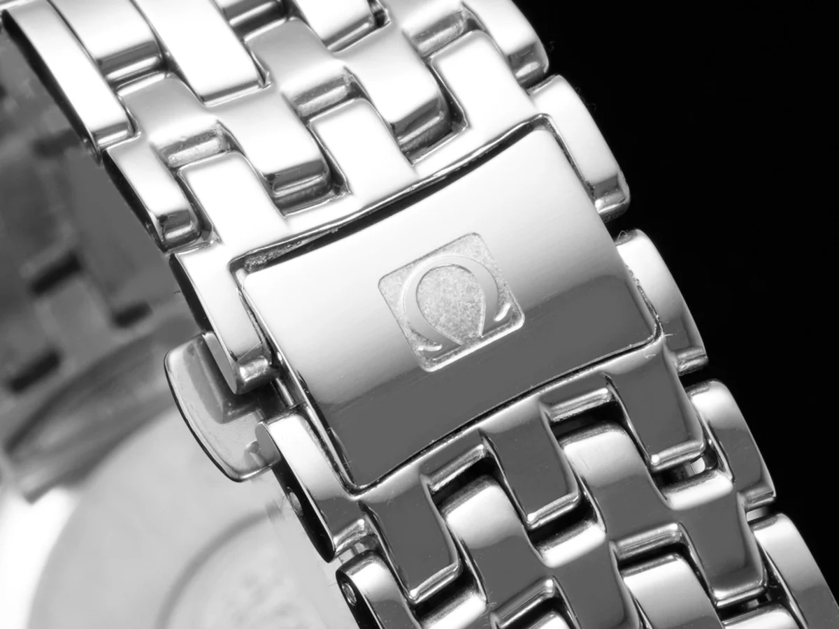 De Ville Co-Axial Chronometer 36.8mm White Dial with Rose Gold Markers in Steel on Bracelet