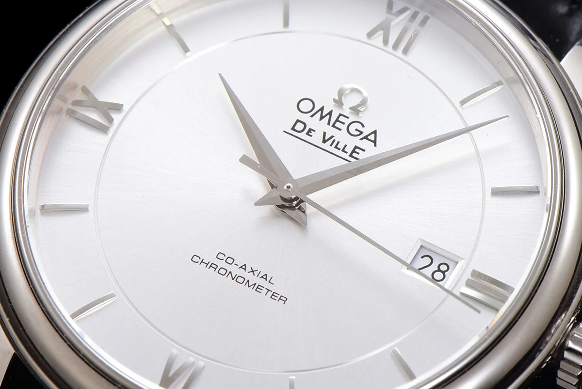 De Ville Co-Axial Chronometer 39.5mm Silver Dial in Steel on Leather Strap