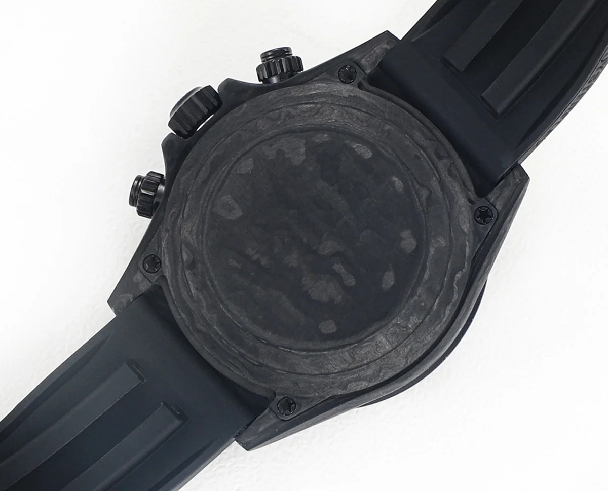 DIW Daytona Rainbow Blue Carbon in Black Rubber Strap