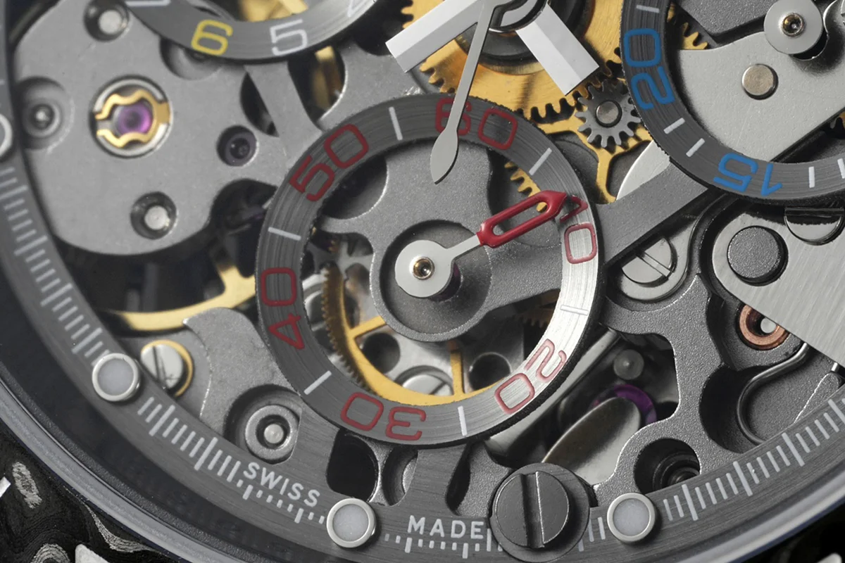 DIW Daytona Skeleton Dial in Carbon on Black Nylon Strap