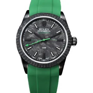 DIW Milgauss Carbon on Green Rubber Strap