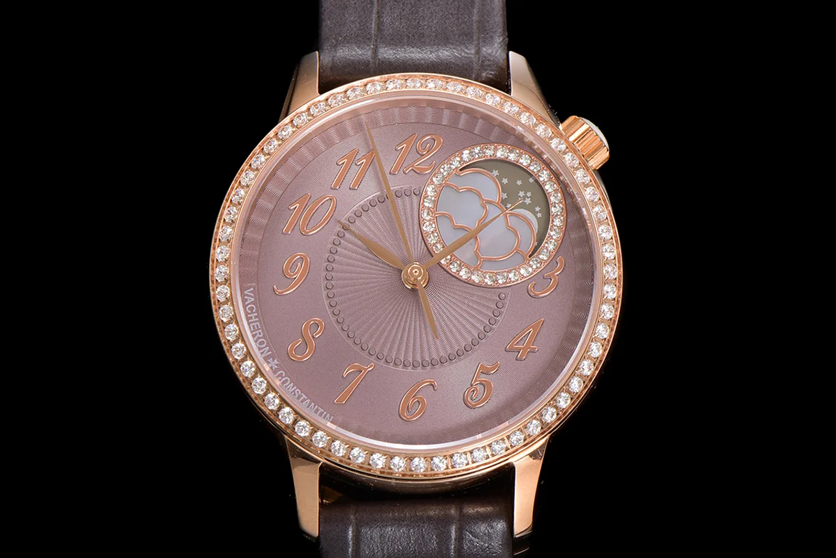 Egerie Moonphase Muse Brown Dial in Pink Gold