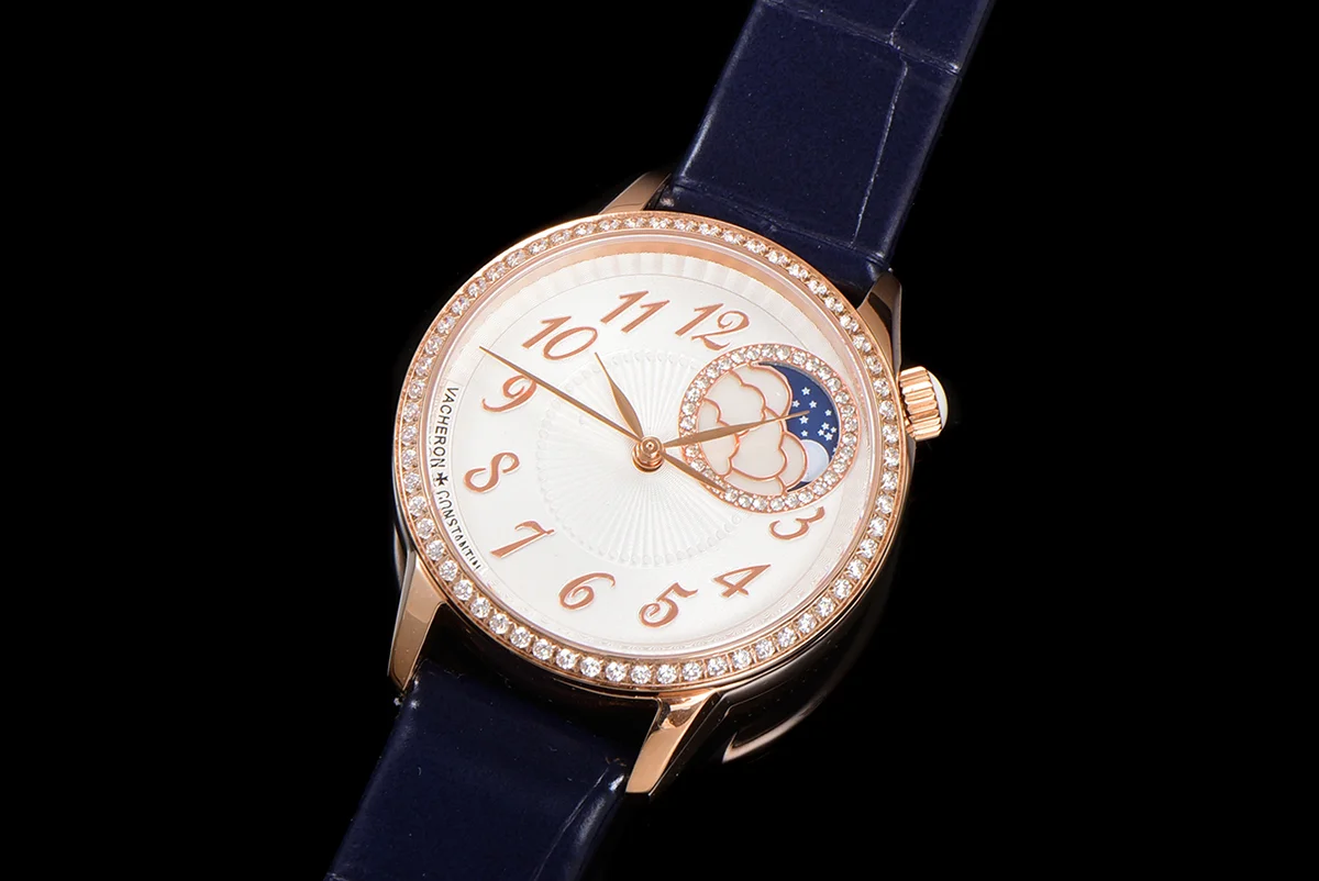Egerie Moonphase Muse White Dial in Pink Gold