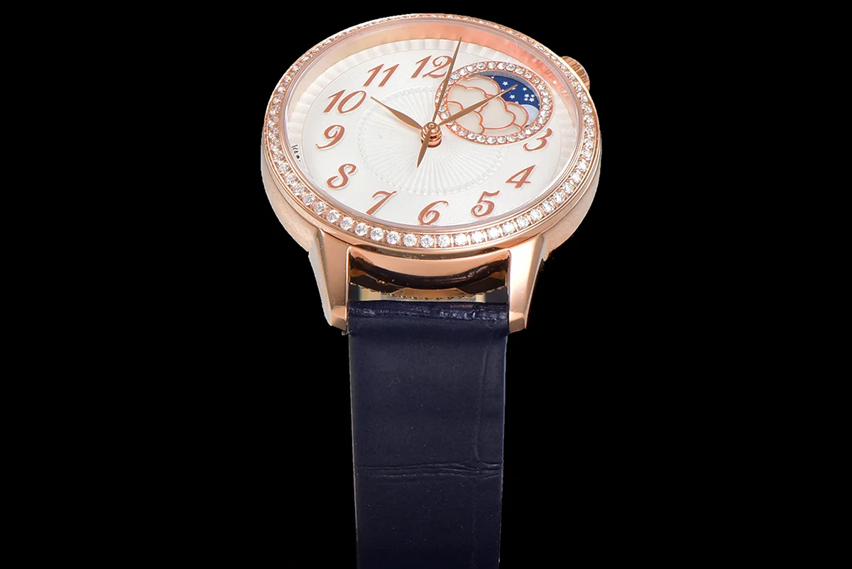 Egerie Moonphase Muse White Dial in Pink Gold