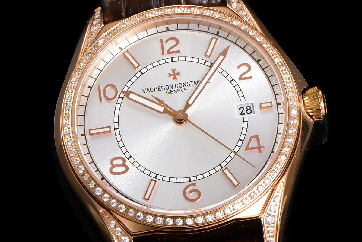 Fiftysix Silver Dial with Diamond Bezel in Pink Gold Ref: 4600E
