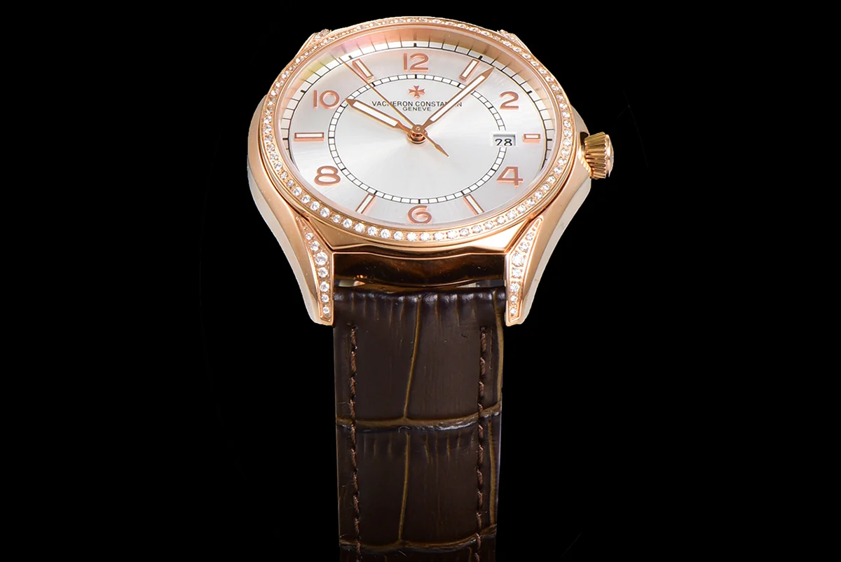 Fiftysix Silver Dial with Diamond Bezel in Pink Gold Ref: 4600E