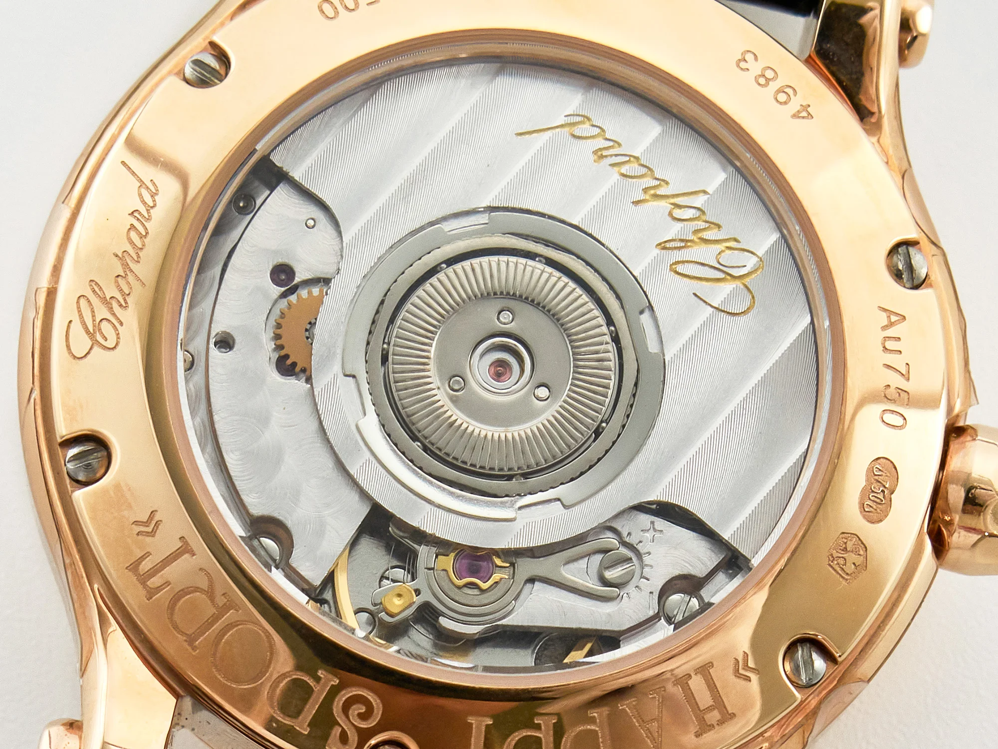 Happy Sports 30MM YF RG White Dial on Green Leather Strap A2892