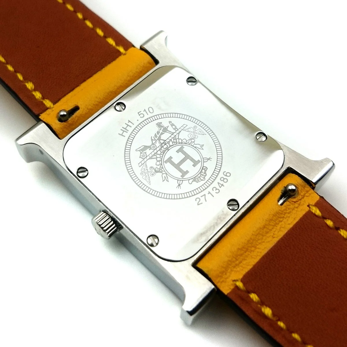 Heure H Steel on Yellow Fjord Leather Strap