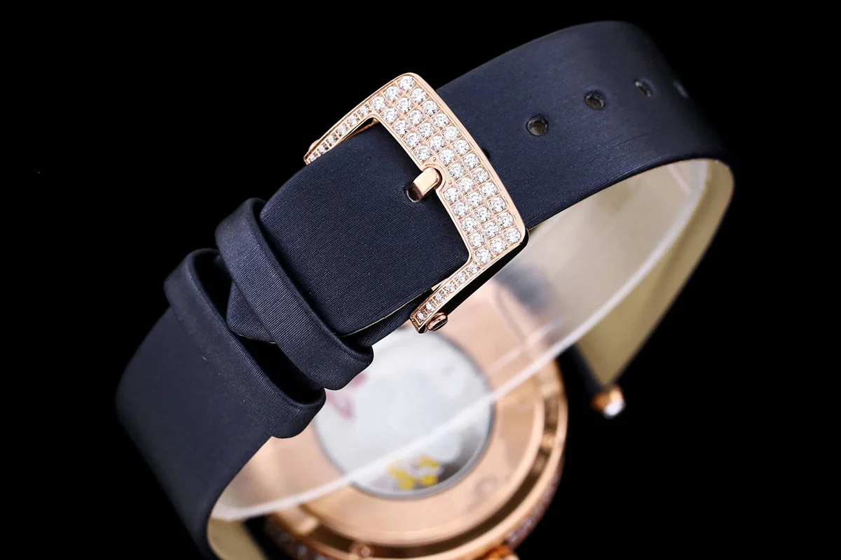Lady Arpels Ronde des Papillons Watch in Rose Gold on Leather Strap