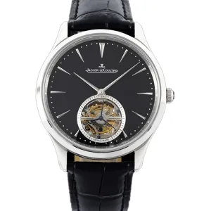 Master Control Tourbillon Black Dial in Steel
