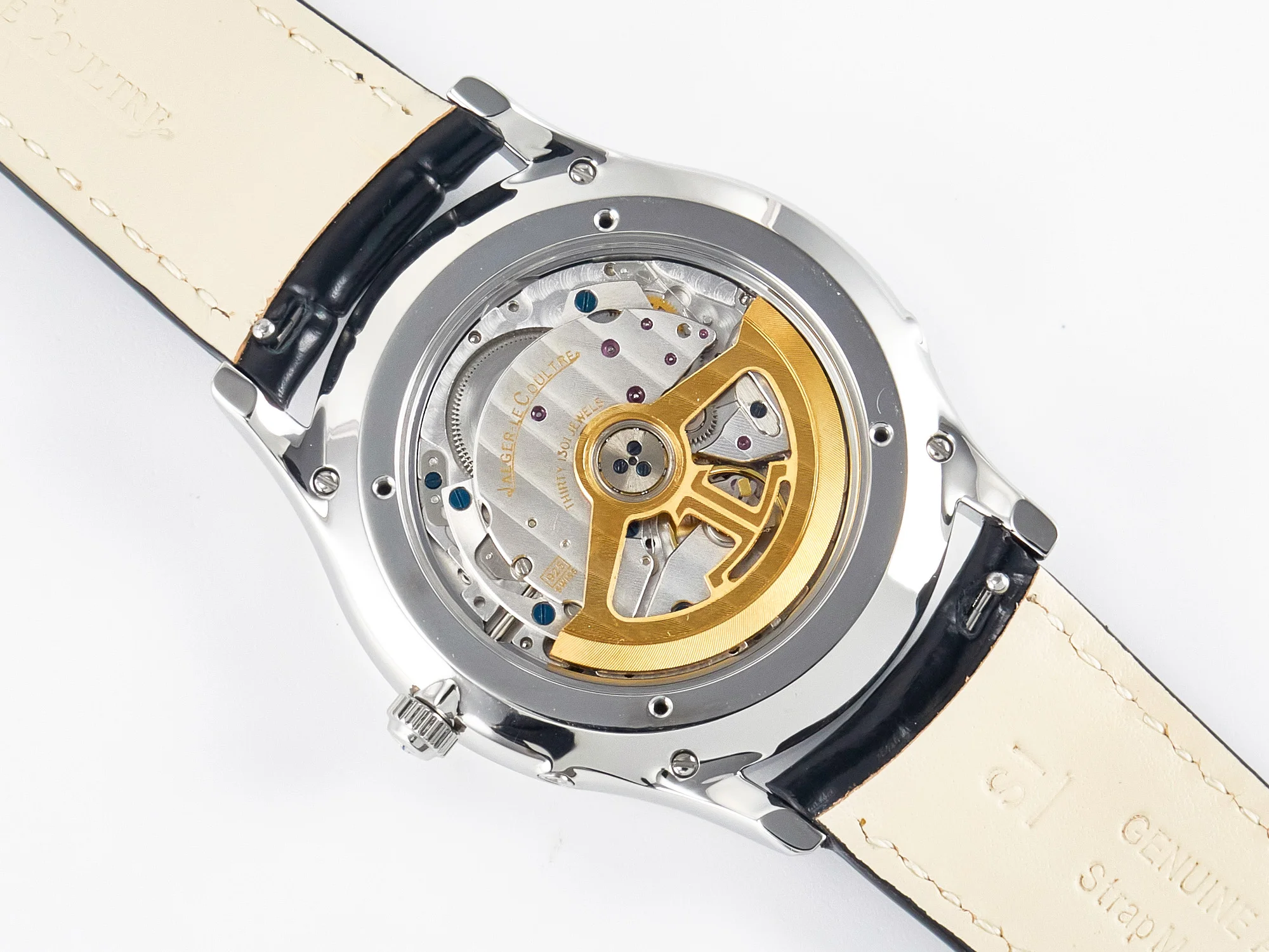 Master Ultra Thin Moon 1368420 SS Z+F 1:1 Best Edition Black Dial on Black Leather Strap SA925 Super Clone