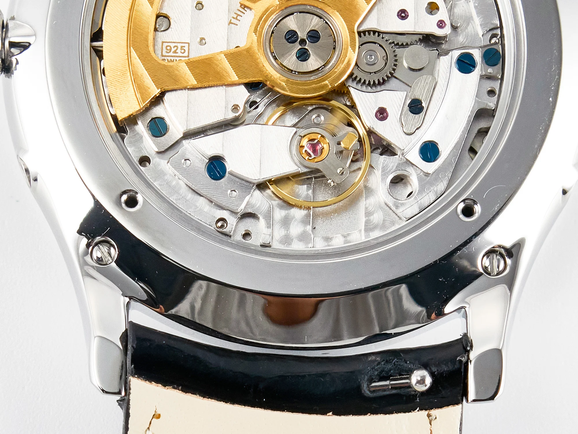 Master Ultra Thin Moon 1368420 SS Z+F 1:1 Best Edition Black Dial on Black Leather Strap SA925 Super Clone