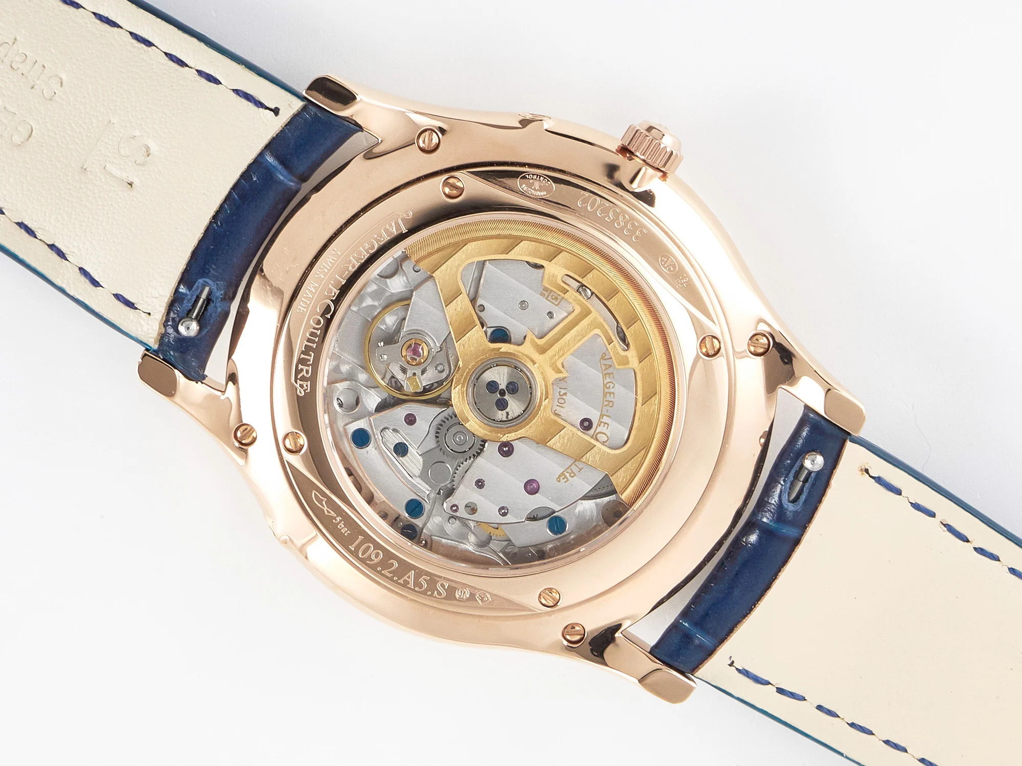 Master Ultra Thin Moon RG Z+F 1:1 Best Edition Blue Dial on Blue Leather Strap SA925 Super Clone