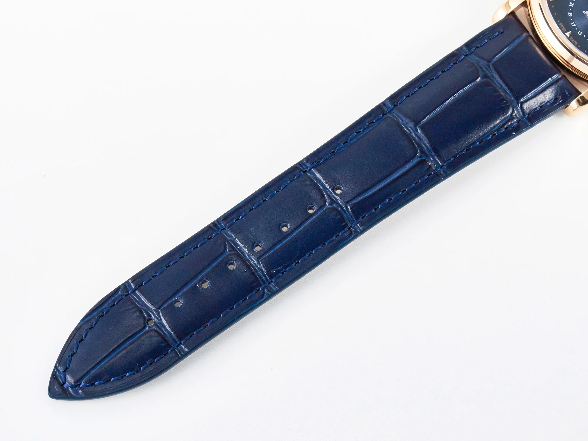 Master Ultra Thin Moon RG Z+F 1:1 Best Edition Blue Dial on Blue Leather Strap SA925 Super Clone