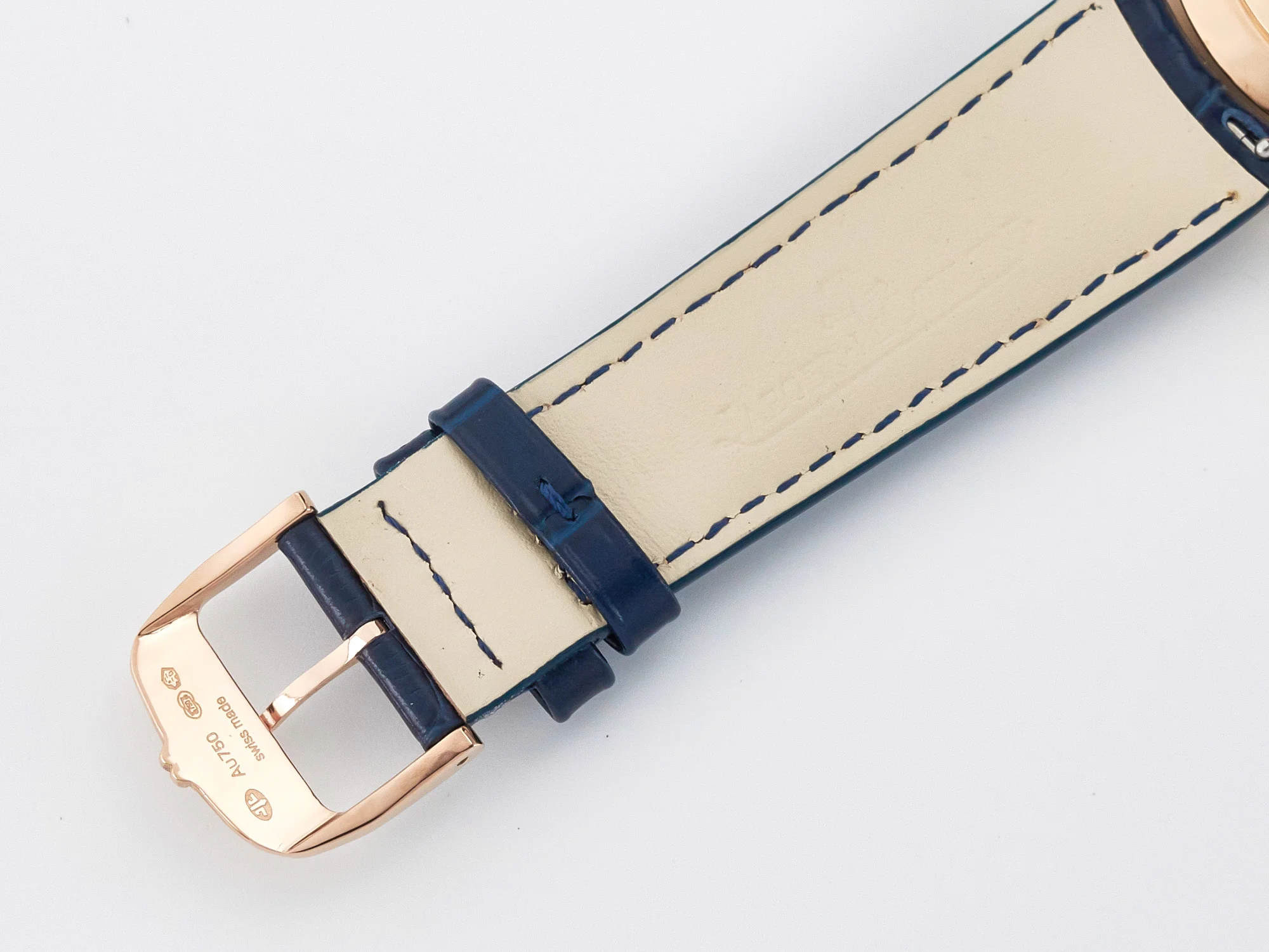 Master Ultra Thin Moon RG Z+F 1:1 Best Edition Blue Dial on Blue Leather Strap SA925 Super Clone