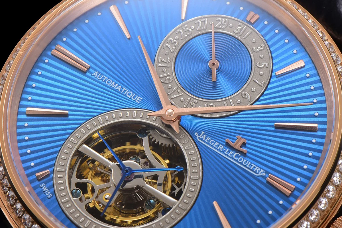 Master Ultra Thin Tourbillon Blue Dial with Diamond Bezel in Rose Gold