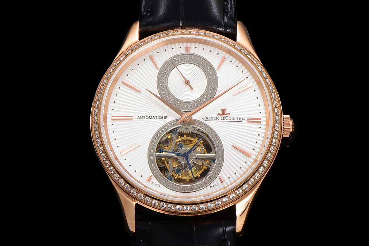 Master Ultra Thin Tourbillon White Dial with Diamond Bezel in Rose Gold