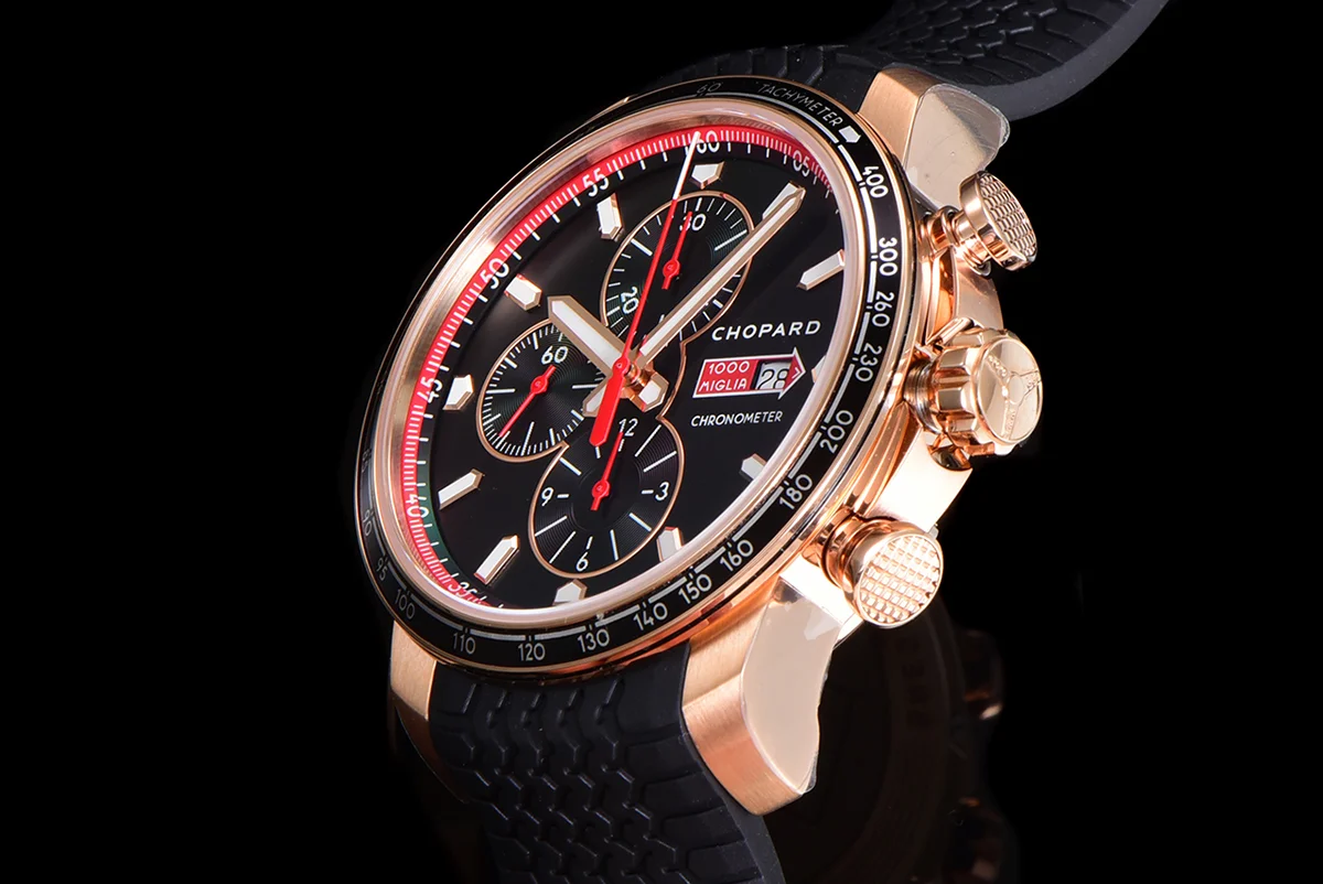 Mille Miglia GTS Chrono Black Dial in Rose Gold