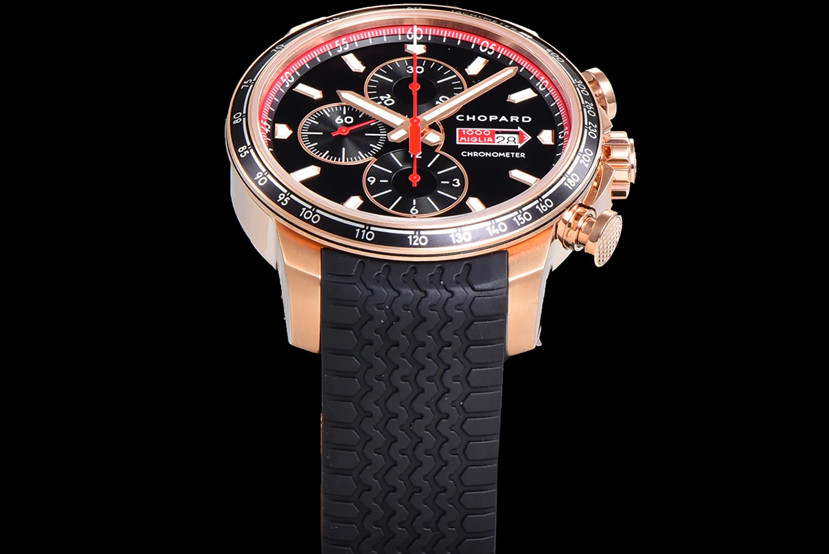 Mille Miglia GTS Chrono Black Dial in Rose Gold