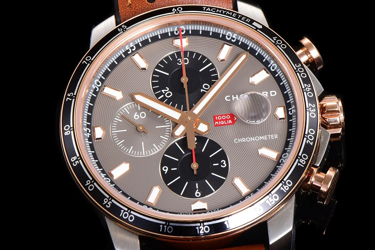 Mille Miglia GTS Chrono Grey Dial in Rose Gold/Steel