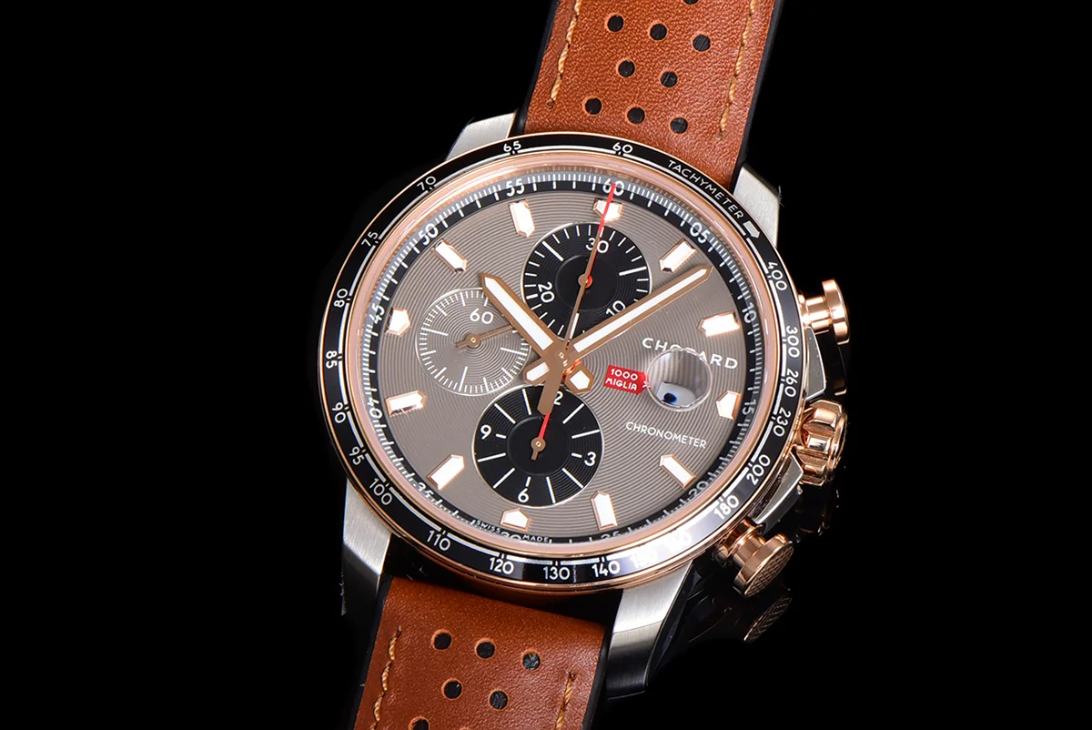 Mille Miglia GTS Chrono Grey Dial in Rose Gold/Steel