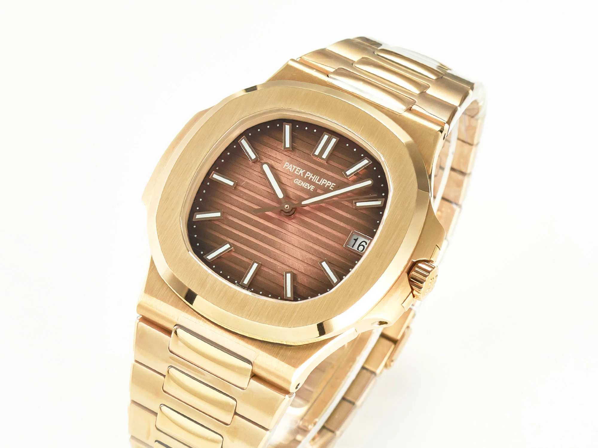 Nautilus 5711/1R-001 RG 3KF 1:1 Best Edition Brown Textured Dial on RG Bracelet Super Clone 26-330