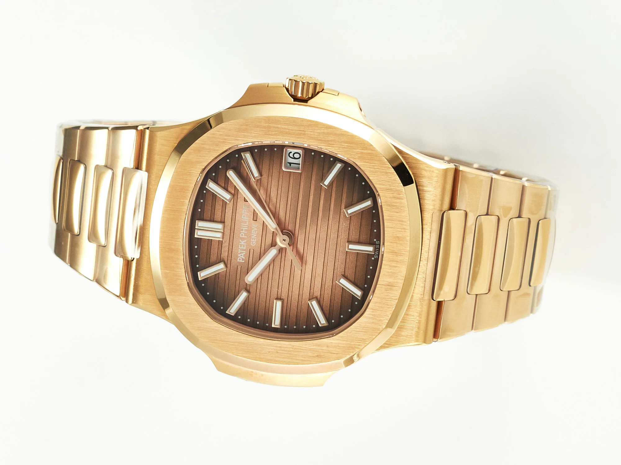 Nautilus 5711/1R-001 RG 3KF 1:1 Best Edition Brown Textured Dial on RG Bracelet Super Clone 26-330