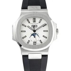 Nautilus 57261A-010 White Dial in Rubber Strap