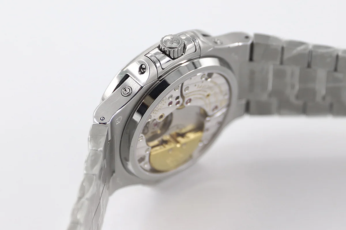 Nautilus 5740 Grey Dial with Diamond Bezel in Steel