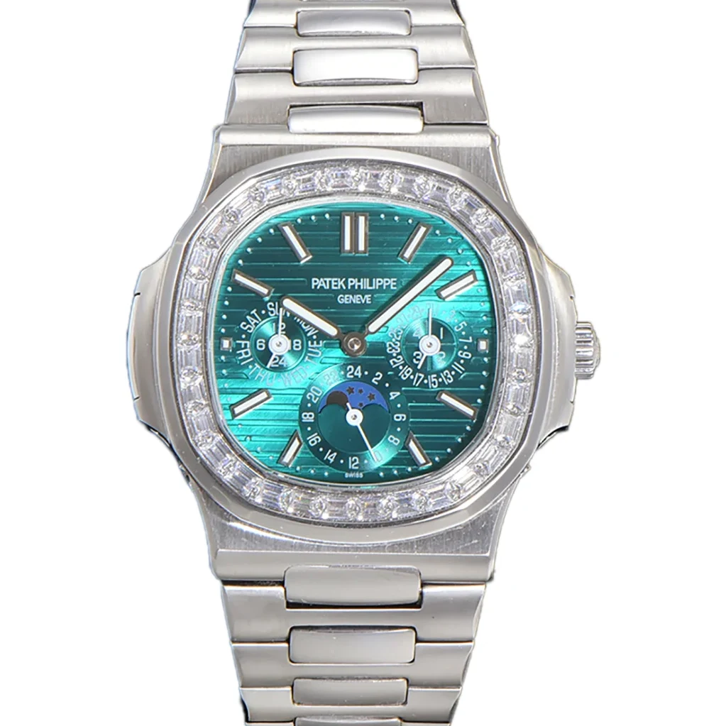 Nautilus 5740 Turquoise Dial with Diamond Bezel in Steel