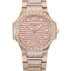 Nautilus 7118/1450R-001 Diamond Paved Dial on Rose Gold