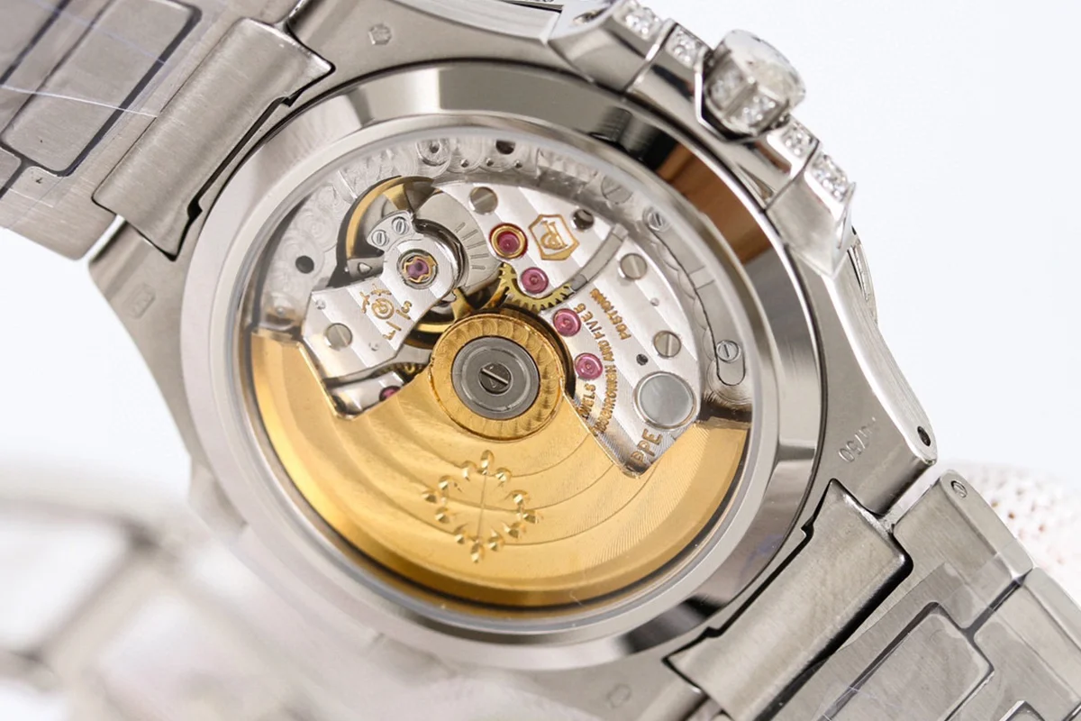Nautilus 7118/1452G-001 Diamond Paved Dial with Red Diamond Markers in White Gold