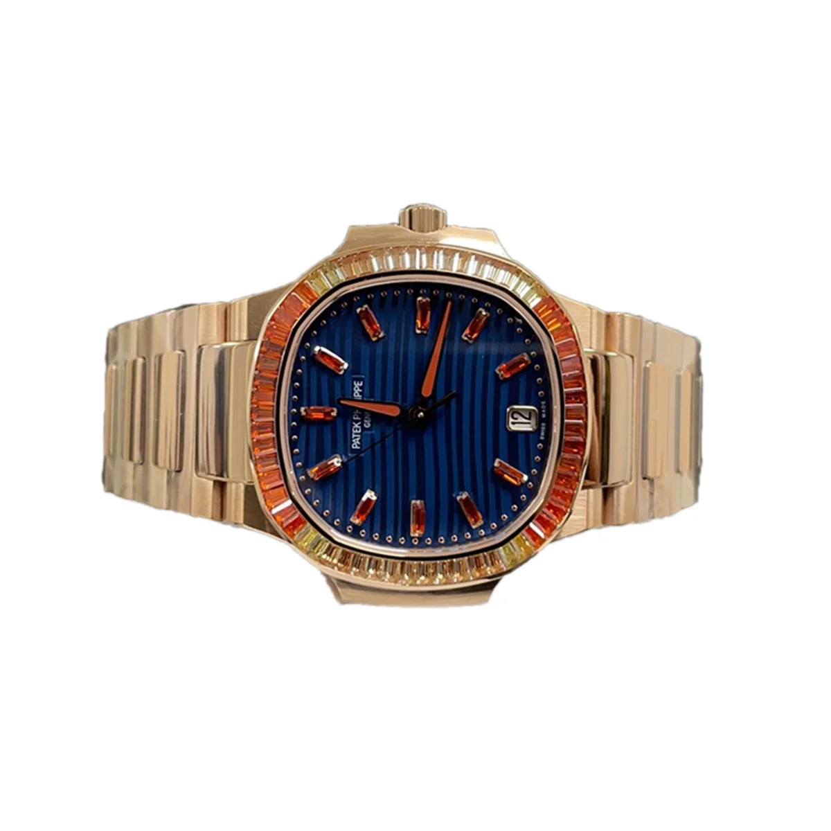 Nautilus 7118 Blue Dial with Diamond Markers in Rose Gold