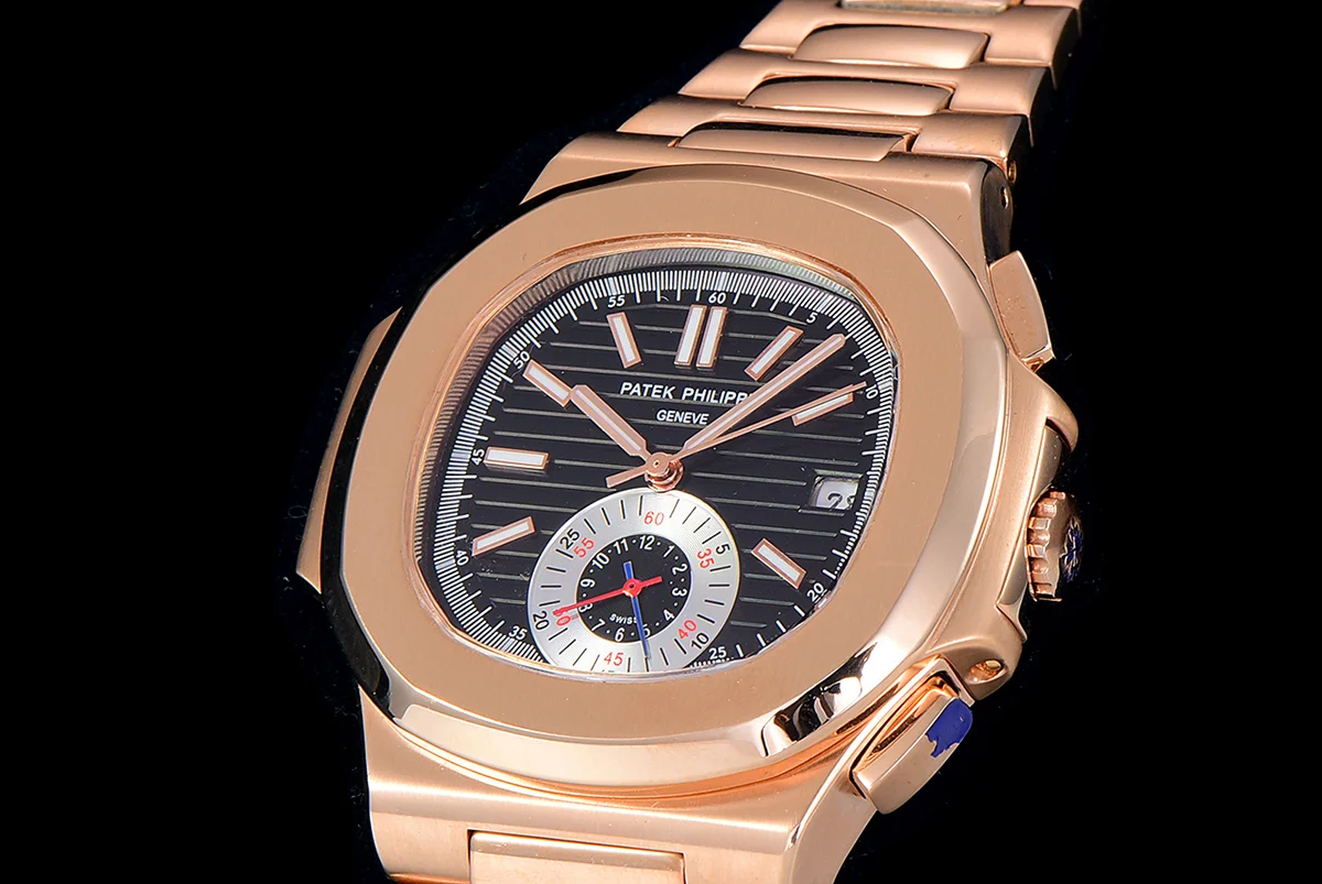 Nautilus Chronograph 5980/1R Black Dial in Rose Gold