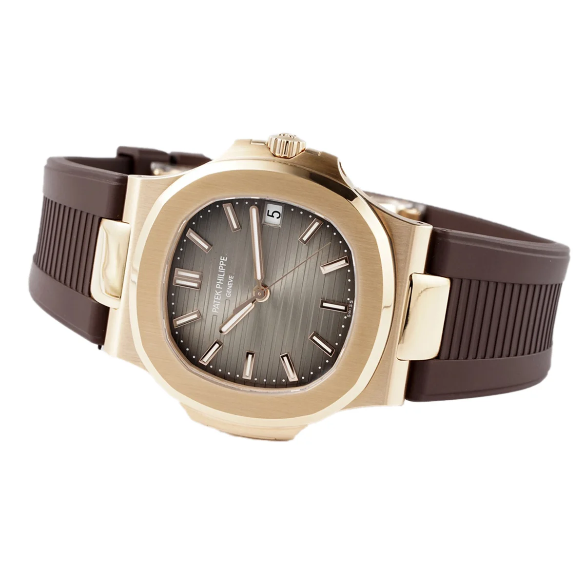 Nautilus Jumbo 5711/1R-001 Brown Dial on Rubber Strap