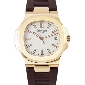 Nautilus Jumbo 5711/1R-001 White Dial on Rubber Strap