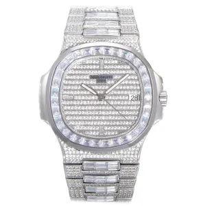 Nautilus Jumbo 5711 Diamond Dial with Diamond Bezel in Paved Diamonds