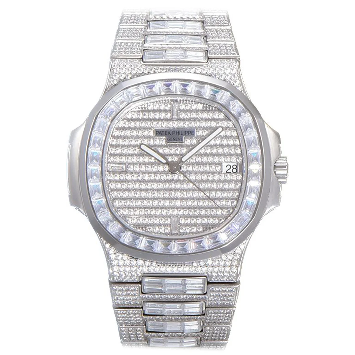 Nautilus Jumbo 5711 Diamond Dial with Diamond Bezel in Paved Diamonds