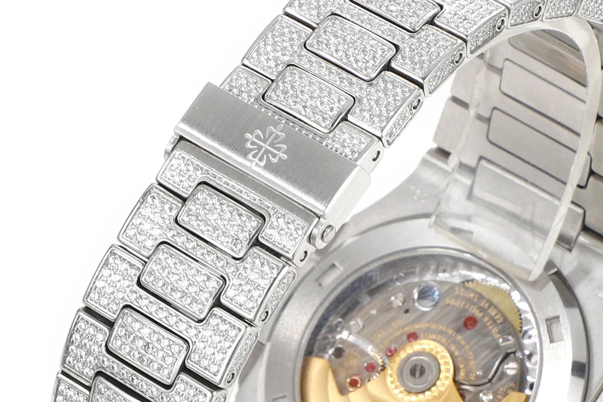 Nautilus Jumbo 5711 Diamond Dial with Diamond Bezel with Paved Diamonds in White Gold