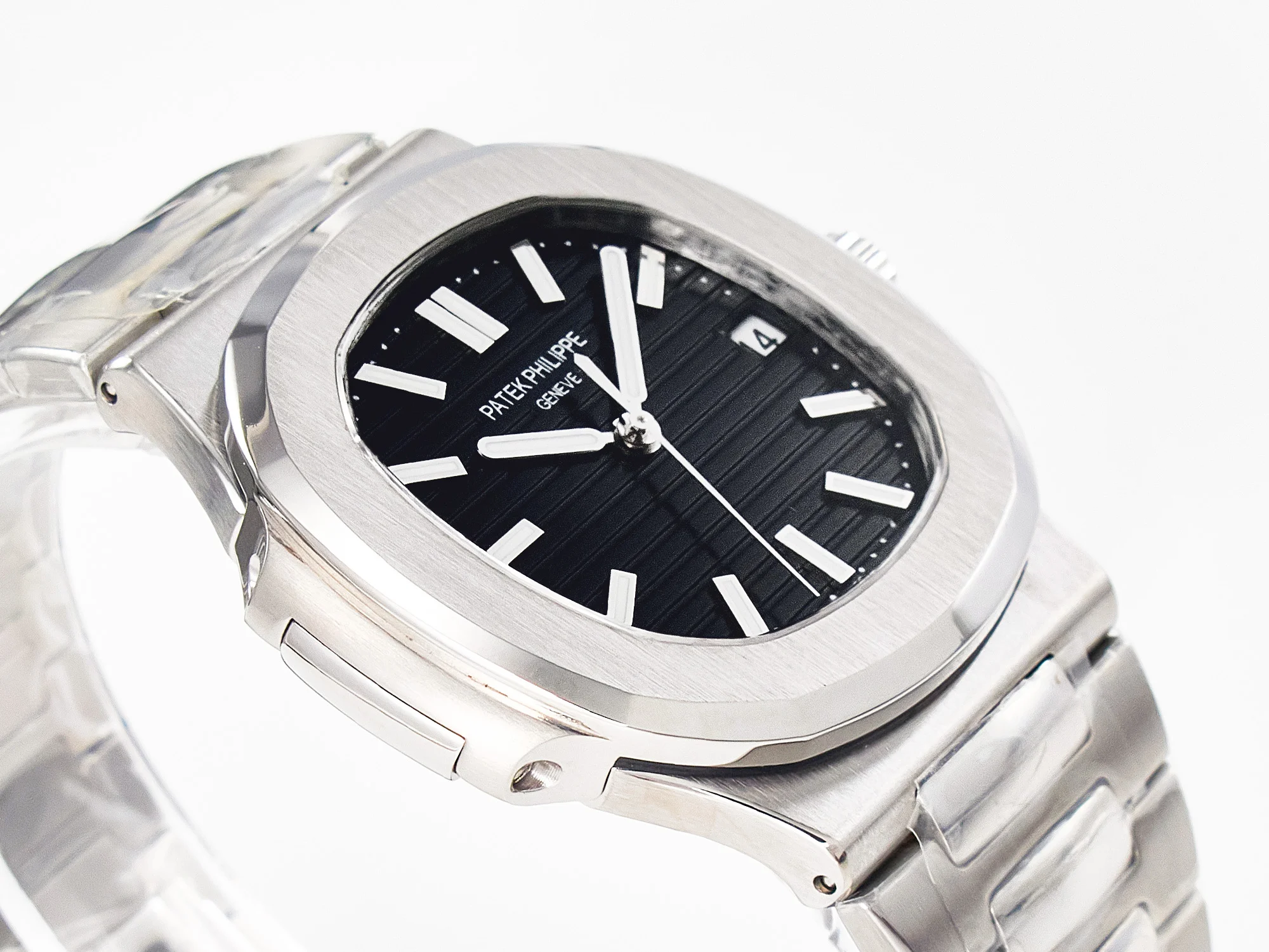 Nautilus Jumbo 5711 JJF 1:1 Best Edition Black Textured Dial On SS Bracelet A324 V3