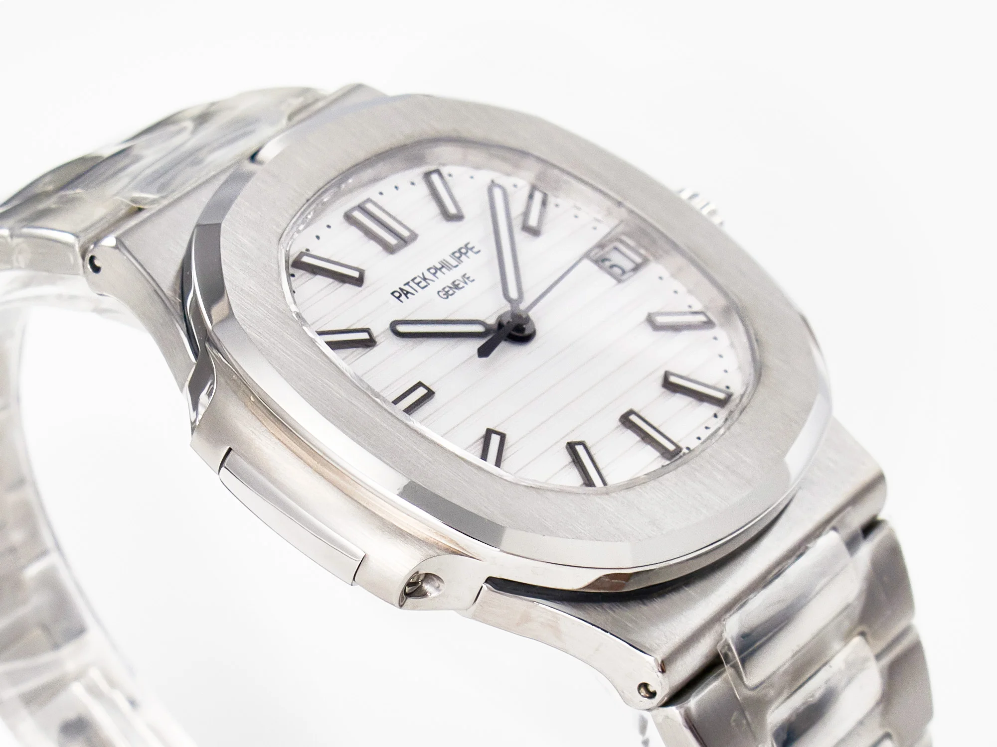 Nautilus Jumbo 5711 JJF 1:1 Best Edition White Textured Dial On SS Bracelet A324 V3