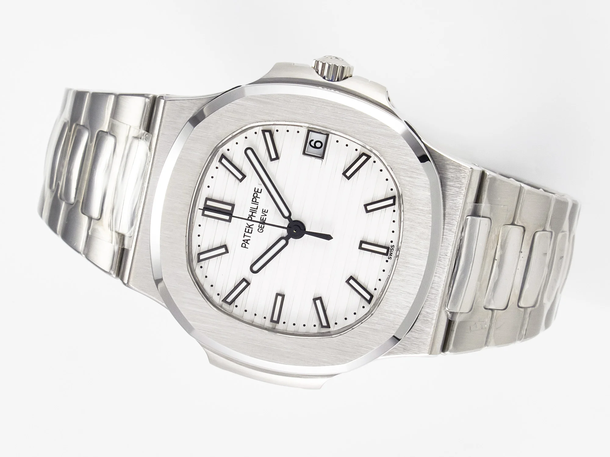 Nautilus Jumbo 5711 JJF 1:1 Best Edition White Textured Dial On SS Bracelet A324 V3