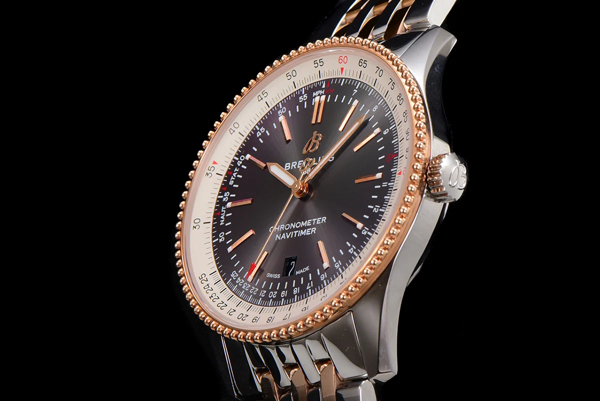 Navitimer Automatic 41 Grey Dial in Steel/Rose Gold on Bracelet