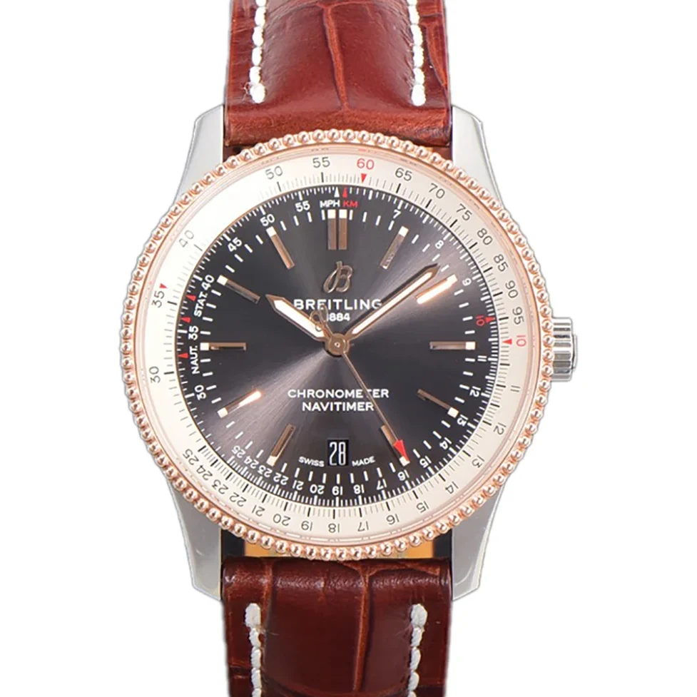 Navitimer Automatic 41 Slate Grey and White Dial in Steel/Rose Gold