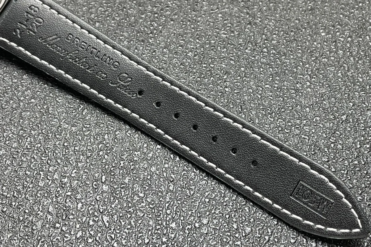 Navitimer Aviator 8 Automatic 45 Black Dial in Steel on Black Leather Strap
