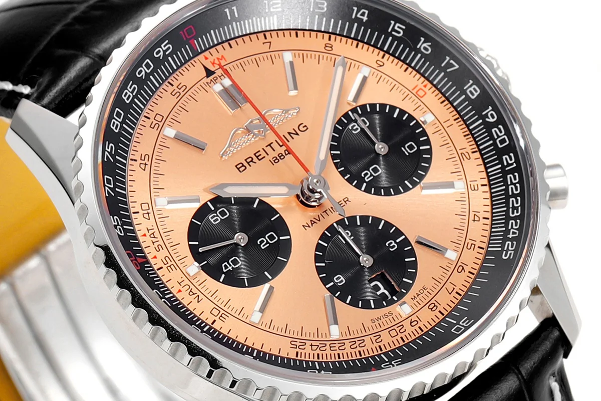 Navitimer B01 Chronograph 43 Copper Dial in Steel on Leather Strap Ref. AB0138241K1P1